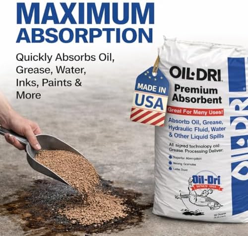 2 Pack Oil-Dri Premium Absorbent (36 lb Bags) - Multi-Purpose Montmorillonite Clay - Absorbs Oil, Grease, Hydraulic Fluid & Water Spills - Heavy Duty Shop Floor Dry - 72 lbs Total