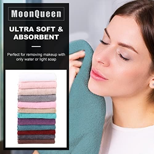 Microfiber Facial Cloths Fast Drying Washcloth 12 Pack - Premium Soft Makeup Remover Cloths - Multicolored