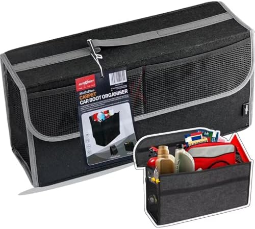 Car Trunk Organizer,Soft Felt Car Bag Organizer 20x6.11x10 inch Folding,for Honda CRV Civic Accord Ford Focus Fusion Toyota RAV4 Jeep SUV/Truck/Sedan/Van