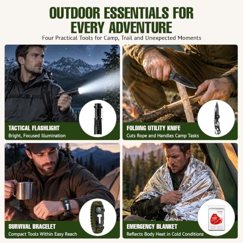 246 Piece First Aid Kit with Tourniquet and MOLLE Pouch, Portable Emergency Supplies and Survival Gear for Camping, Hiking, Travel, Car and Home, Black