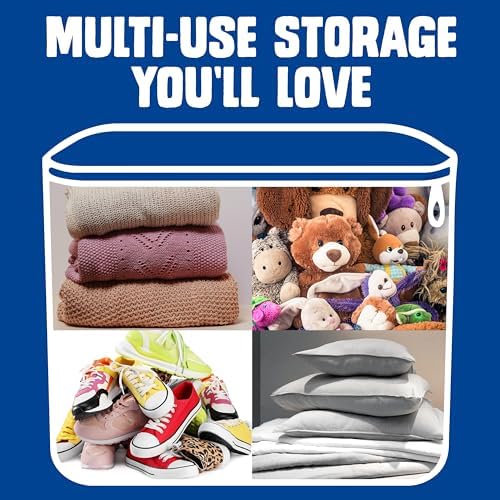 Flexible Totes, 22 Gallon X-Large Storage Bags with Zipper, 2 Count