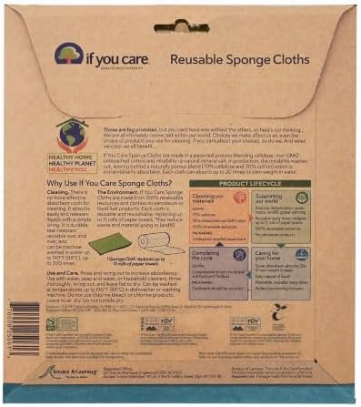 Sponge Cloths – 5 Count – 100% Natural Cleaning Rags for Kitchen, Bathroom, Home Countertop Surfaces – Absorbent, Reusable, Machine Washable, Compostable (Pack of 3)