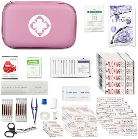 First Aid Kit 277PCS Car Home Camping Essentials Pink Emergency Kit