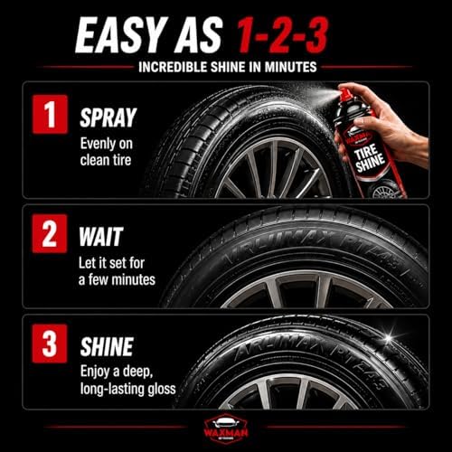 Tire Shine Spray – 18.6 fl oz, High-Gloss Hydrophobic Tire Dressing, Safe for All Vehicles