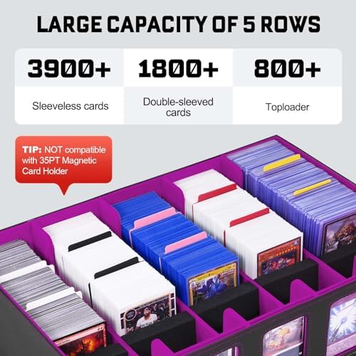 Trading Card Storage Box 5-Row with Handle, MTG Storage Box