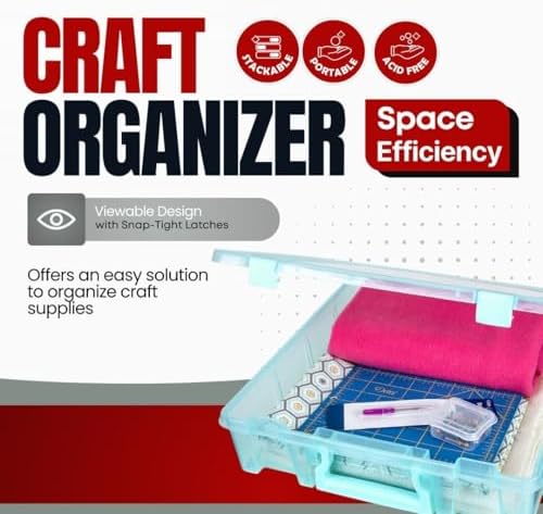 Super Satchel 1-Compartment Craft Storage Box, Aqua