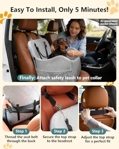 Dog Car Seats for Small Dogs Up to 35lb, Dog Bed for Car Fits Home, Outdoor
