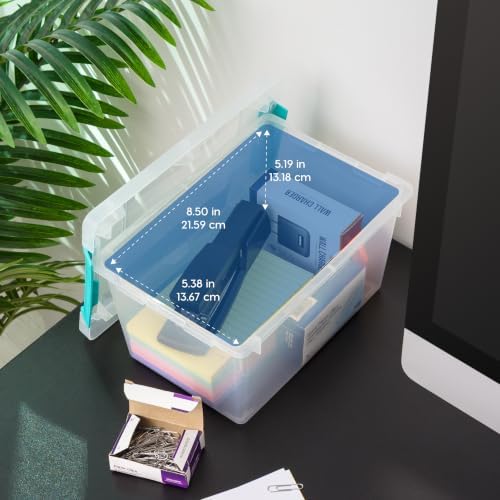 Storage Bins with Lids |Made in USA| 4 Qt - (6-Pack) - Clear