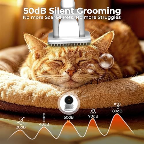 Dog Grooming Vacuum Kit with Clippers, 12000Pa Strong Suction, 2L Large Dust Cup, Low Noise <50dB, 5-in-1 Pet Hair Trimmer for Dogs Cats Shedding & Home Grooming