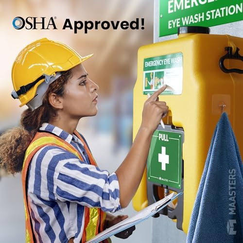 14 Gallon Portable Eye Wash Station, OSHA-Compliant, Wall-Mounted