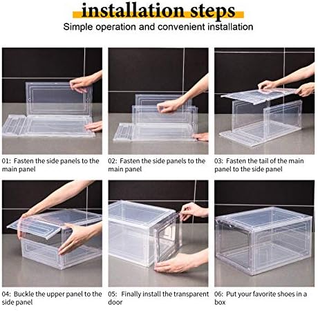 Shoe Storage Boxes Stackable Clear Shoe Organizer Cabinet,6 Pack