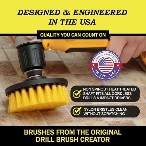 Drill Brush Attachment Set for Bathroom, Tile & Grout Cleaning