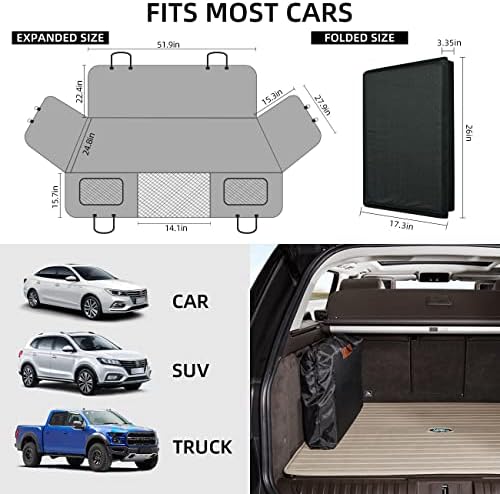 Hard Bottom Dog Car Seat Cover for Back Seat,Seat Extender for Dogs