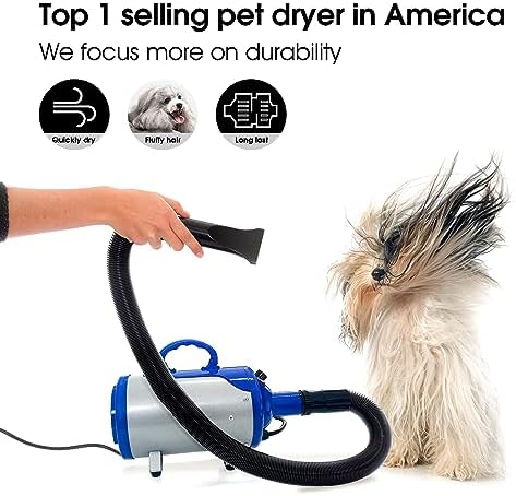 Groomer Partner Pet Hair Force Dryer Dog Grooming Blower with Heater (Blue)