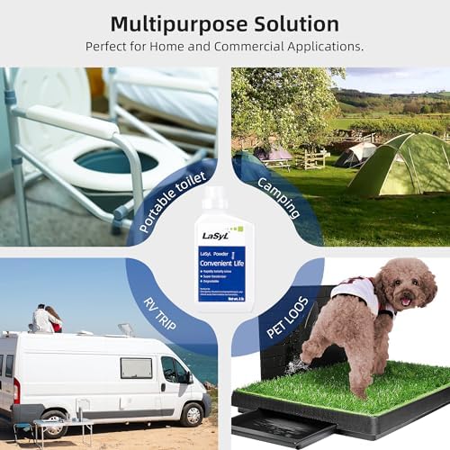 Super Absorbent Powder - 50/100/200 use, Solidify & Gel Urine in 1 Min, Deodorizer - Easy to Port Waste Liquid - for Camping Portable Toilet, Urinals, Bedside Commodes, Pet Potty etc