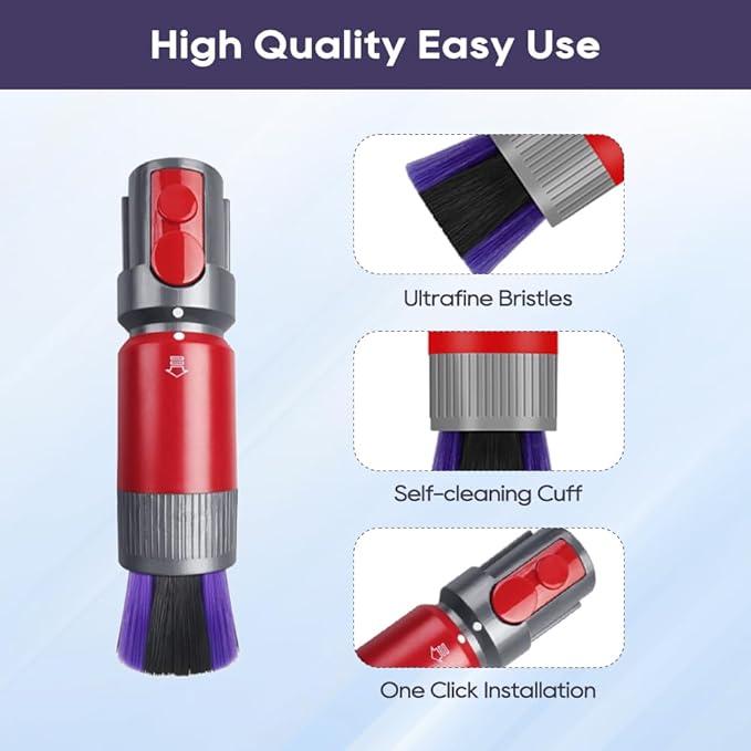 SONGRUI Traceless Scratch-free Dusting Brush Compatible with Dyson V7 V8 V10 V11 V12 V15 Gen5 detect and Gen5 outsize Vacuum Cleaners, Handy Self-cleaning Soft Bristles NOT for Digital Slim Series