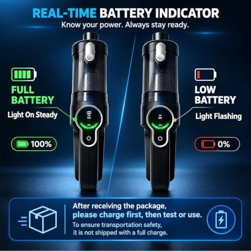 Car Vacuum Portable Cordless, 20000Pa Handheld Vacuum Cordless & Air Duster
