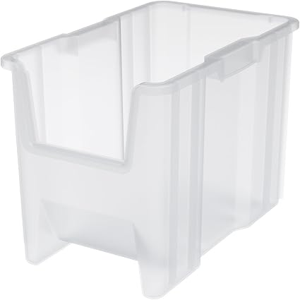 Akro-Mils Stak-N-Store Stackable Storage Bins, 17.5"x11"x12.5", Clear, 4-Pk