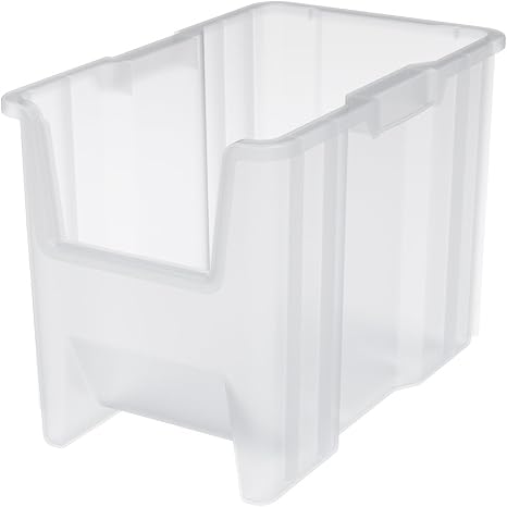 Akro-Mils Stak-N-Store Stackable Storage Bins, 17.5"x11"x12.5", Clear, 4-Pk