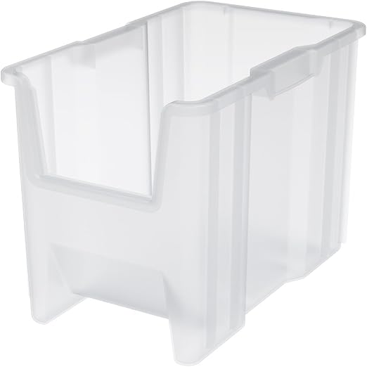 Akro-Mils Stak-N-Store Stackable Storage Bins, 17.5"x11"x12.5", Clear, 4-Pk