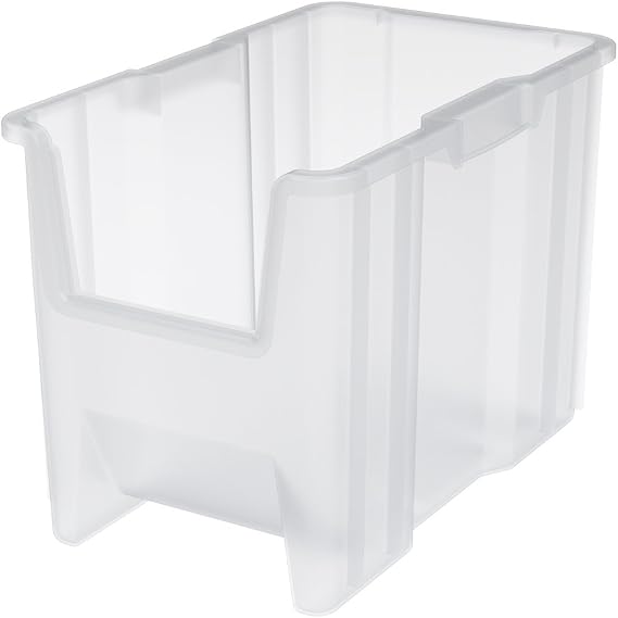 Akro-Mils Stak-N-Store Stackable Storage Bins, 17.5"x11"x12.5", Clear, 4-Pk