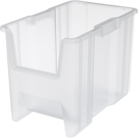 Akro-Mils Stak-N-Store Stackable Storage Bins, 17.5"x11"x12.5", Clear, 4-Pk