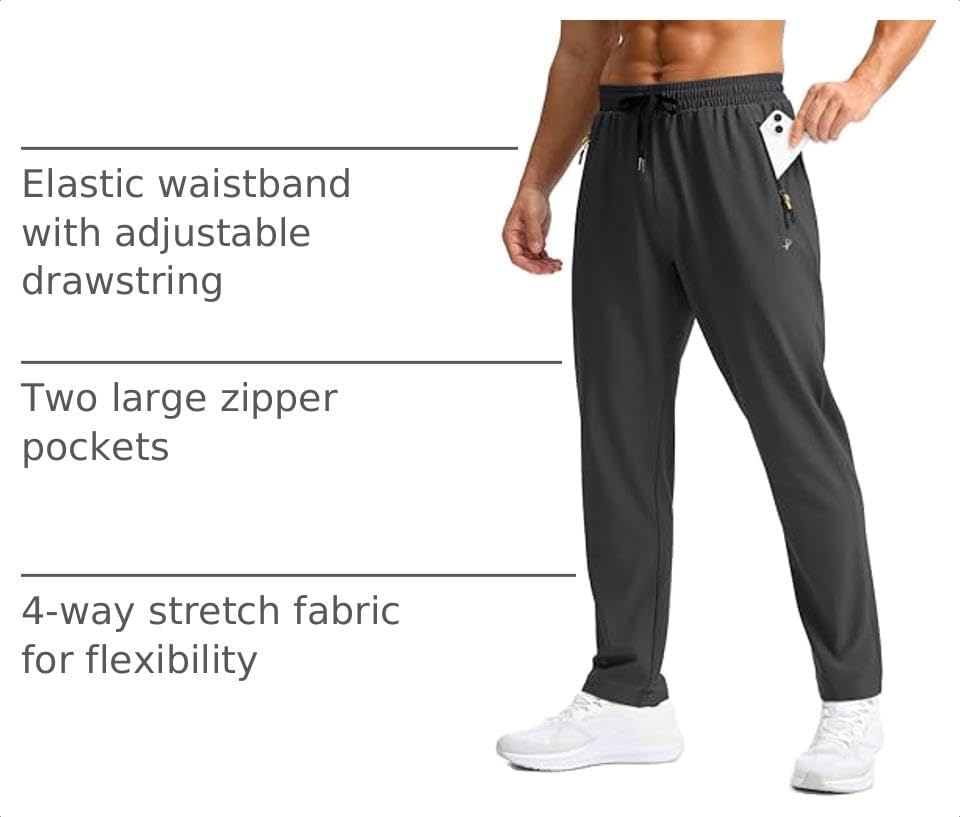 Men's Lightweight Hiking Pants Quick-Dry Travel Sweatpants
