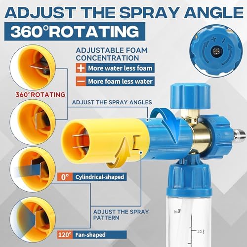 Pressure Washer Gun with Mini Foam Cannon, Dual Connector Accessory