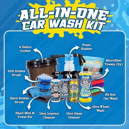 Salty Captain Ultimate 15-Piece Car Cleaning Kit – Car Wash Kit