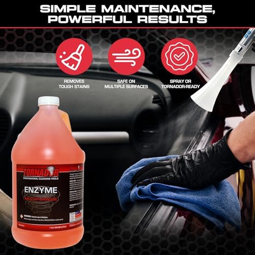 TC-Enzyme Multi-Purpose Cleaner – 1 Gallon | Enzyme Interior Cleaner for Carpet, Upholstery, Car Detailing Car Cleaning Gun Solution | Odor Control Concentrate
