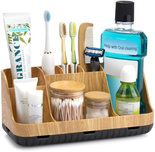 Bathroom Organizers and Storage - Detachable 7 Slots Kids Electric Toothbrush and Toothpaste Holde Drainage for Bathroom Accessories Organization Counter Vanity Storage