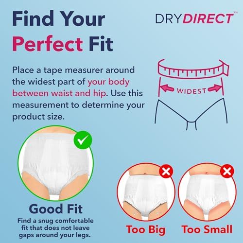 Super Overnight Underwear, Soft Cloth-Like Adult Diapers, Overnight Disposable Incontinence Protection - Medium (Pack of 14)