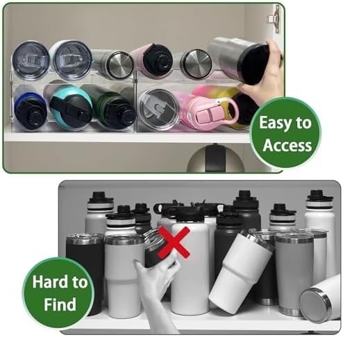 2 Pack Water Bottle Organizer, Stackable Water Bottle Holder