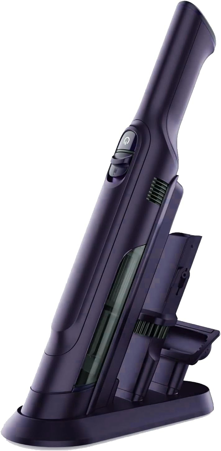 Handheld Vacuum Cordless, Lightweight 1.4lb with Powerful Suction, Charging Dock, Single Touch Empty and Detachable Dust Cup, Portable Mini Car Vac for Home Office and Pet Hair (Pitch Black)