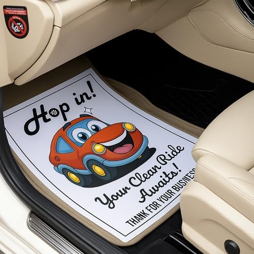 50 Paper Floor Mats for Cars - Waterproof Disposable Car Floor Mats, Car Detailing Supplies,Tapetes para Carro, Automotive Auto Detailing, Carpet Protector,Resists Water,Oil, Snow & Dirt (17 X 22 in)