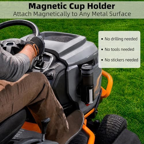 Heavy-Duty Magnetic Cup Holder for Tractor, [3.5" Base, 88lb Force], Upgraded Adjustable Drink Holder for Large Water Bottles (2.36-3.54" Dia), Cup Holder for Mower, School Bus, Truck, Golf Cart