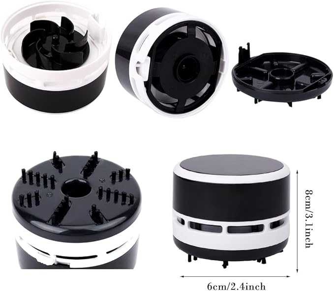 Desk Vacuum Cleaner Mini, Portable Desktop Vacuum, Mini Crumb Dust Desk Vacuum Cordless Sweeper for Home, Office,Cars,Pet Hairs,No Battery Included