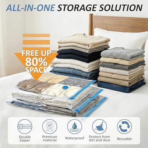 Vacuum Storage Bags with Hand Pump, Vacuum Seal Space Saver Bags,12 Small