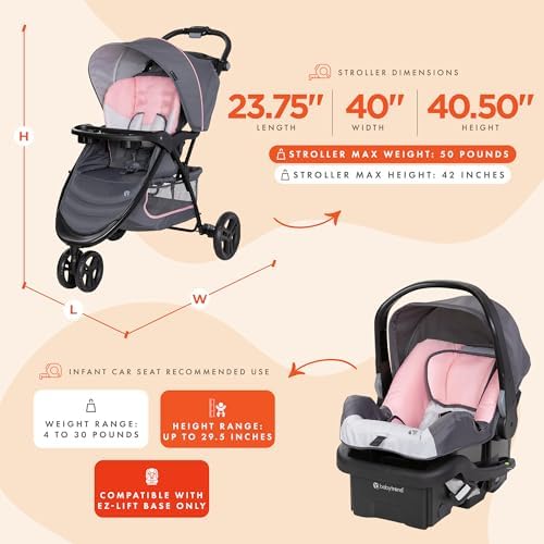 EZ Ride Travel System with EZ-Lift™ Infant Car Seat, Dash Pink