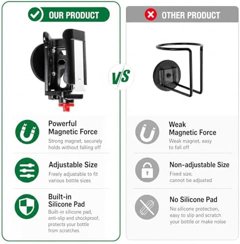 Heavy-Duty Magnetic Cup Holder for Tractor, [3.5" Base, 88lb Force], Upgraded Adjustable Drink Holder for Large Water Bottles (2.36-3.54" Dia), Cup Holder for Mower, School Bus, Truck, Golf Cart