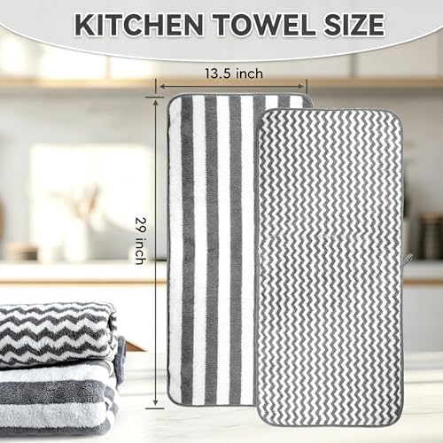 Microfiber Cleaning Cloth, 6PK 13.5"x29" Kitchen Towels & Dish Towels