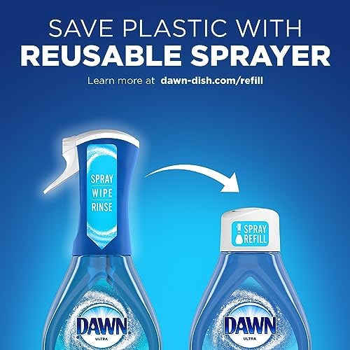 Powerwash Spray, Dish Soap, Dishwashing Liquid, Fresh, 1 Starter Kit + 3 Refills, 4x16 Fl Oz