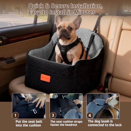 Small/Medium Dog Car Seat,Booster with Tether Car Seat For Dogs