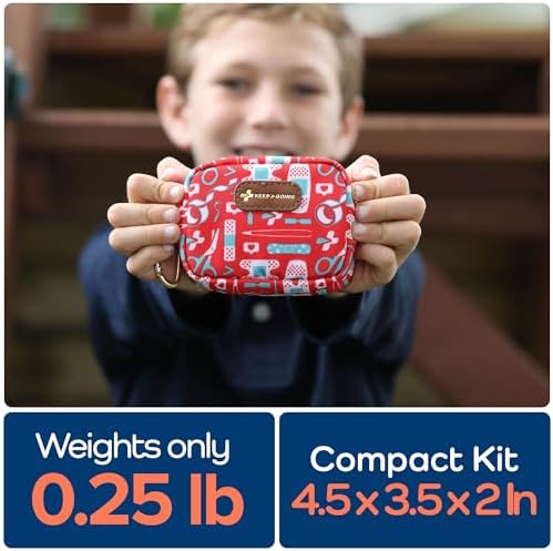 KeepGoing Travel First Aid Kit Kids, 60 Pc Mini First Aid Kit, TSA-Approved