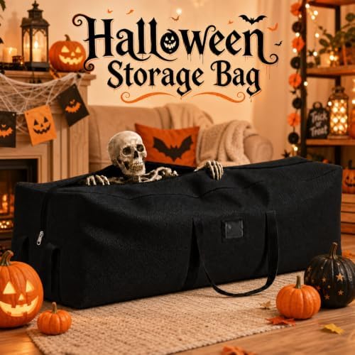 Halloween Skull Storage Bag, Fits Up 12 Ft Skeleton