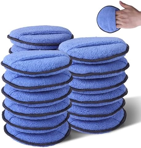 18-Pack Car Microfiber Wax Applicator Pads with Finger Pocket