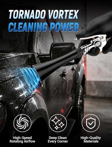 Tornado Mini Air Gun for Car Detailing, 360° Swivel Quick Connector