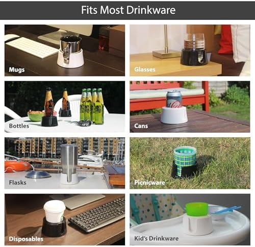 TableCoaster - Anti-Spill Desktop Cup Holder, Jet Black