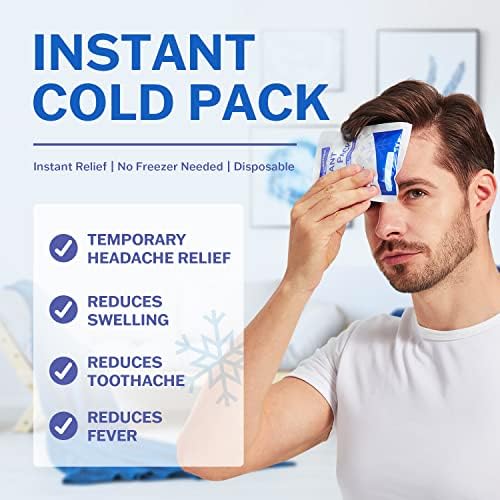 25 Pack Instant Ice Packs for Injuries, Disposable First Aid Cold Packs