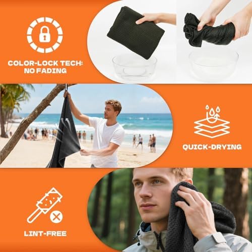 Microfiber Sweat Towel, Quick Dry Negative Ions 3 Pack 27x55 in